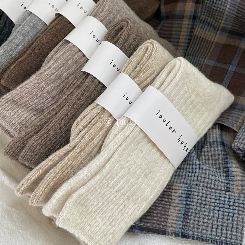 Wool Cashmere Thermal Long Sock for Women Homewear Sleeping Thicken Warm Crew Socks Women Socks Autumn Winter Calcetines Mujer