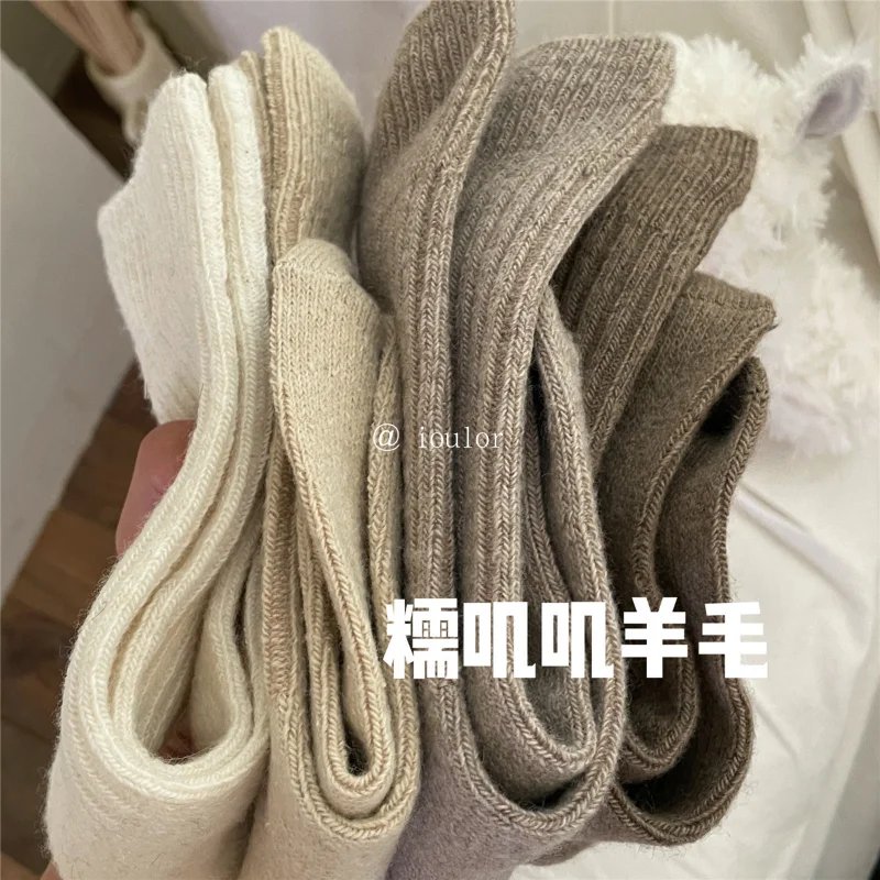 Wool Cashmere Thermal Long Sock for Women Homewear Sleeping Thicken Warm Crew Socks Women Socks Autumn Winter Calcetines Mujer