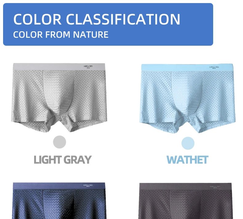 Boxer Shorts Underpants Men's Panties Men Boxers Underwear Ice Silk Mesh Male Sexy Set Breathable Boxershorts Large Size L-5XL