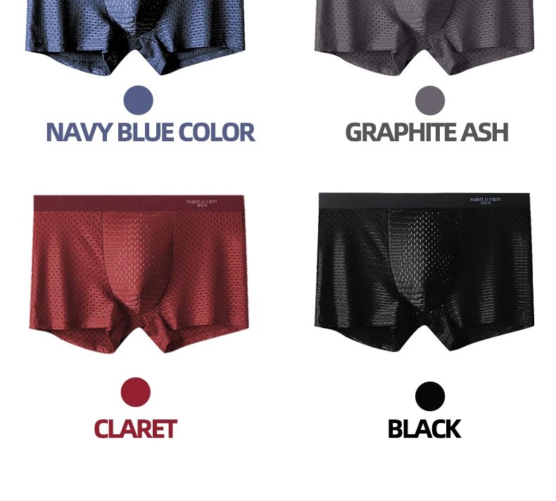 Boxer Shorts Underpants Men's Panties Men Boxers Underwear Ice Silk Mesh Male Sexy Set Breathable Boxershorts Large Size L-5XL