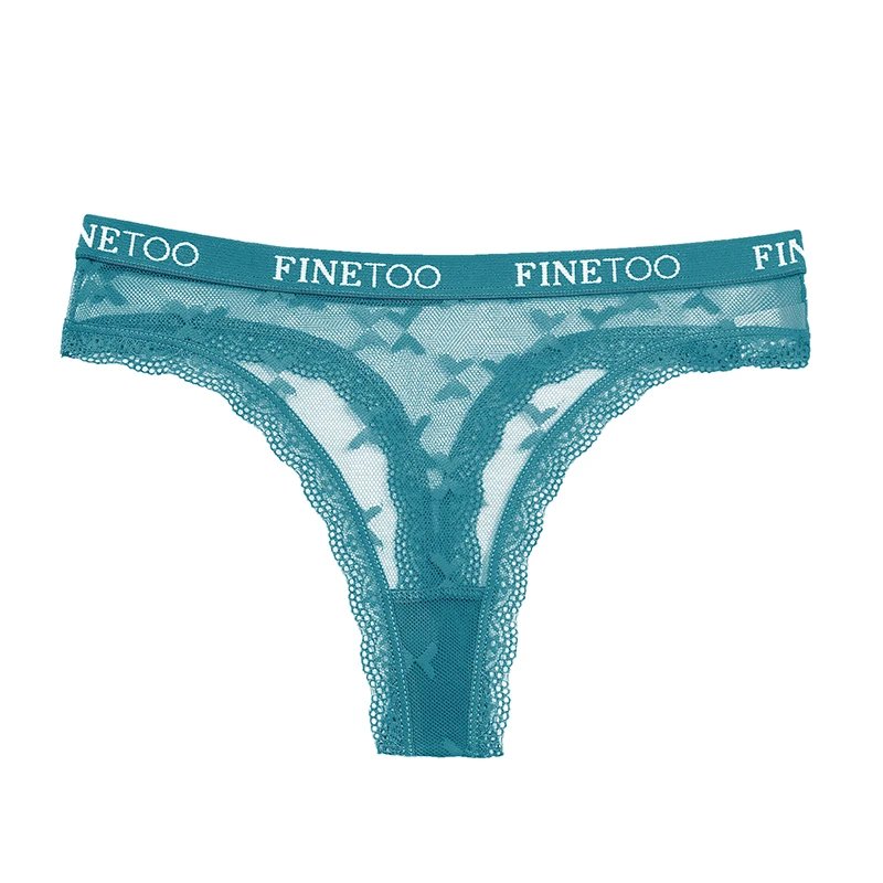 3PCS FINETOO Thong For Women Lace Panties Sexy Women's Thong Low Waist Underwear Solid Comfort Female Underpants Lingerie S-XL