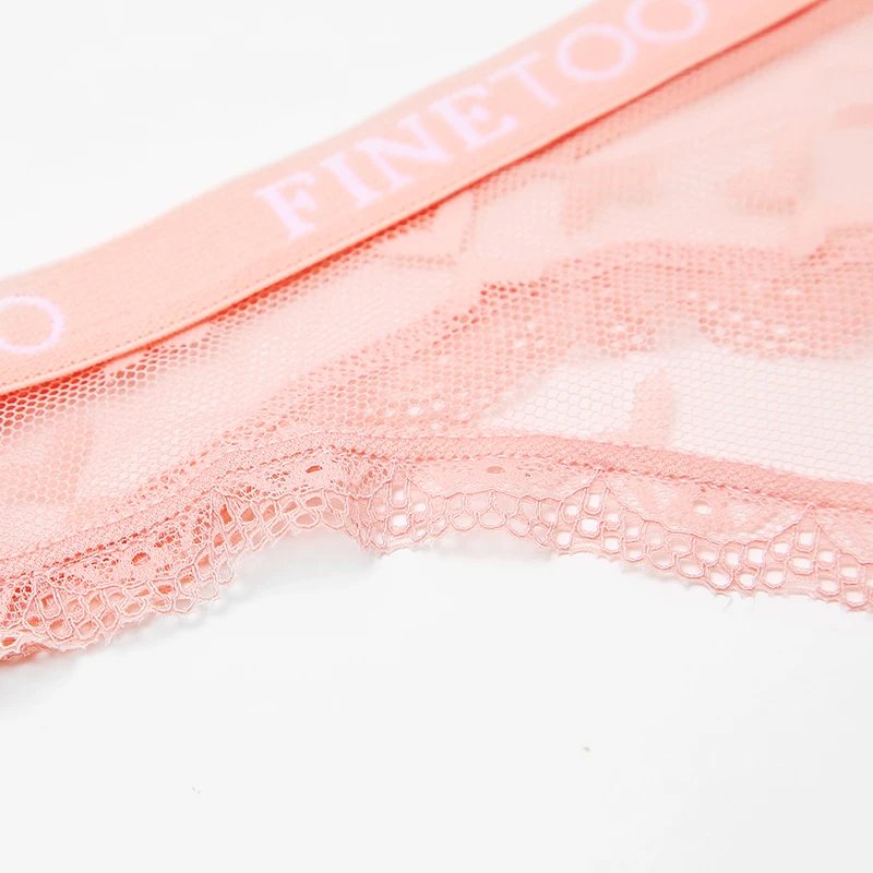 3PCS FINETOO Thong For Women Lace Panties Sexy Women's Thong Low Waist Underwear Solid Comfort Female Underpants Lingerie S-XL