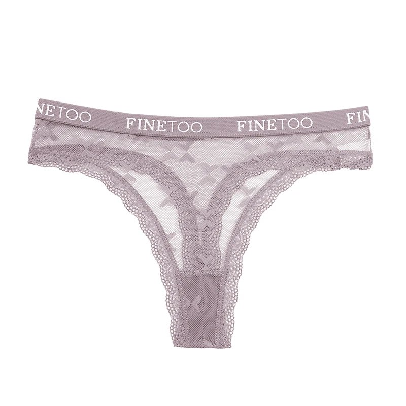 3PCS FINETOO Thong For Women Lace Panties Sexy Women's Thong Low Waist Underwear Solid Comfort Female Underpants Lingerie S-XL