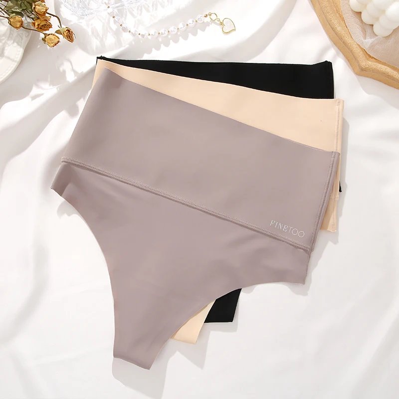 Seamless High Waist Women Thong Black Abdomen Hip Lift Briefs Body Shaping Underwear Breathable Female Panties Plus Size S-XL Seamless High Waist Women Thong Black Abdomen Hip Lift Briefs Body Shaping Underwear Breathable Female Panties Plus Size S-XL