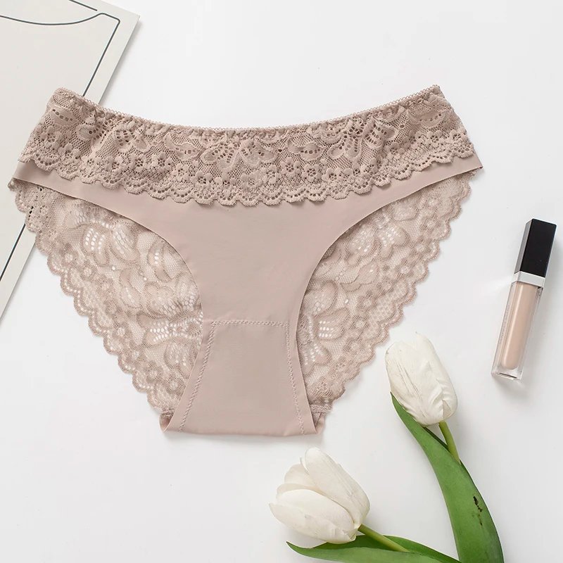 3PCS/Set Women's Panties Lace Silk Satin Underwear Sexy Lingerie Soft Comfortable Female Briefs Sweet Cozy Underpants