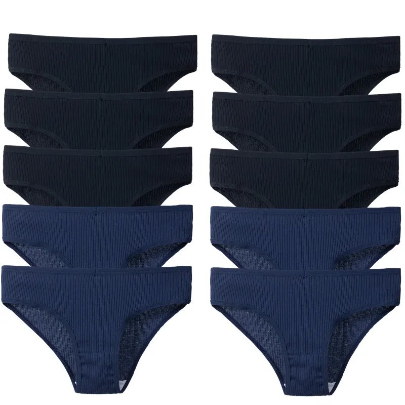 10PCS/Set Women's Panties Sexy Breathable Underwear Comfortable Lingerie Cotton Striped Briefs Fashion Cozy Underpants Sale