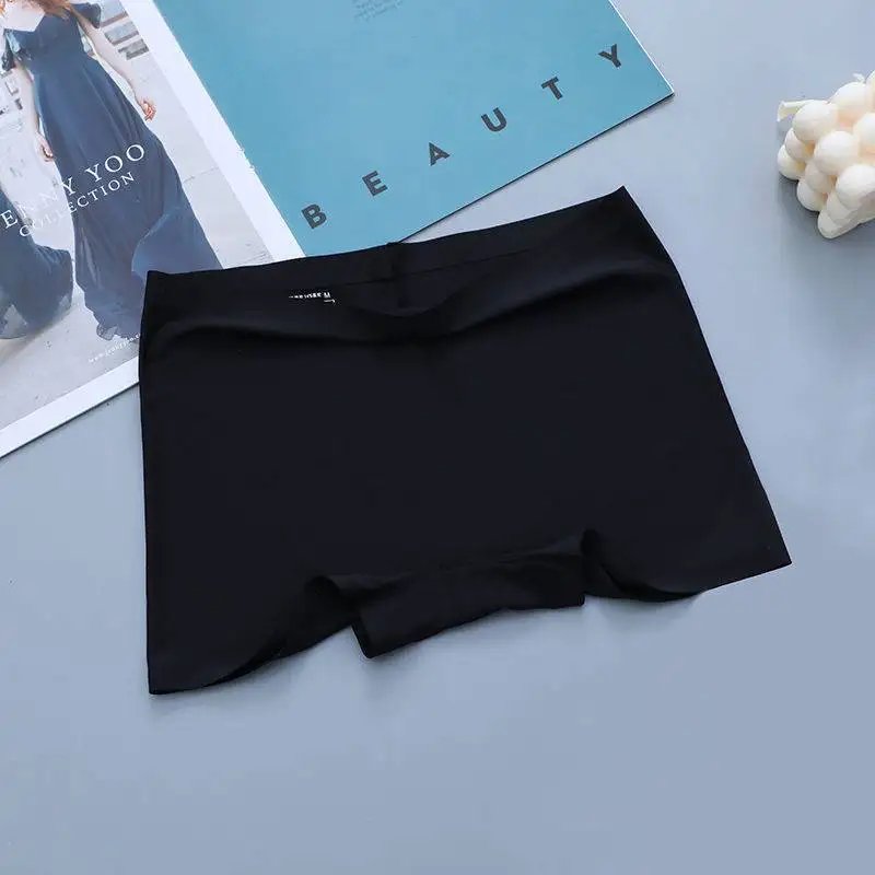 3PCS Women's Panties Seamless Boxers Breathable Lingerie Comfortable Boyshort Silk Satin Underwear Female Sports Underpants