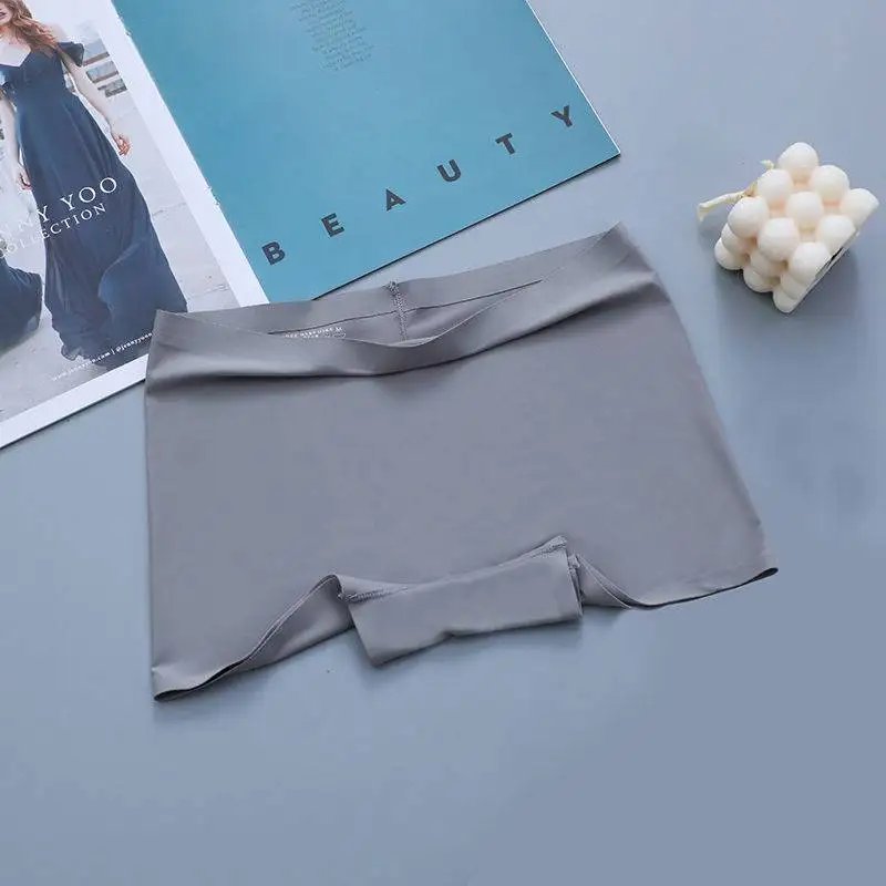 3PCS Women's Panties Seamless Boxers Breathable Lingerie Comfortable Boyshort Silk Satin Underwear Female Sports Underpants