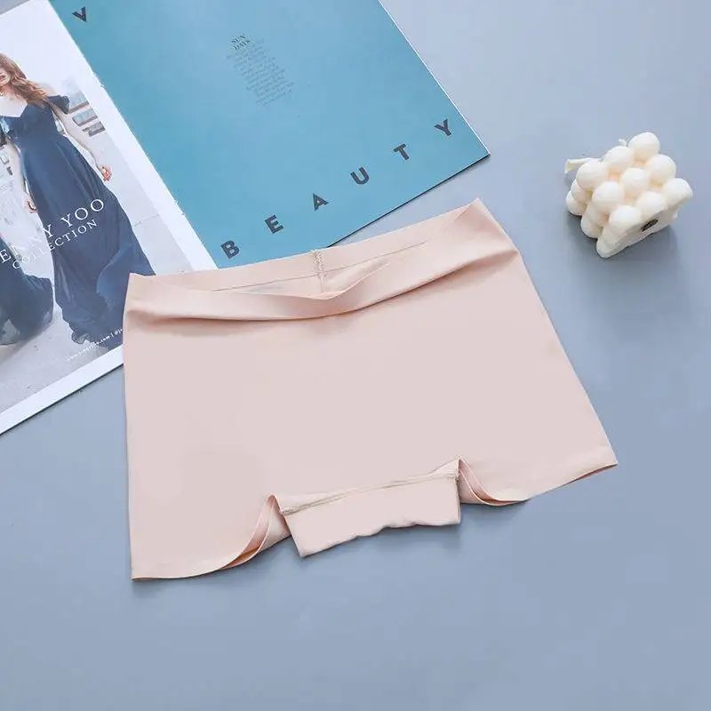 3PCS Women's Panties Seamless Boxers Breathable Lingerie Comfortable Boyshort Silk Satin Underwear Female Sports Underpants