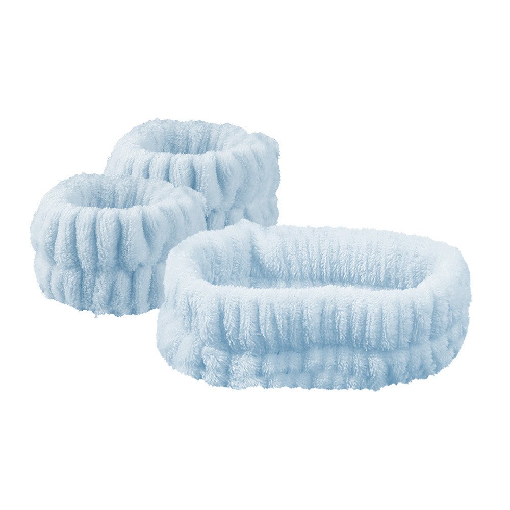 Wash Face Headbands For Women Coral Fleece Hair Bands Cuff Waterproof Bands Absorbent Wristbands Head Band Hair Accessories Set