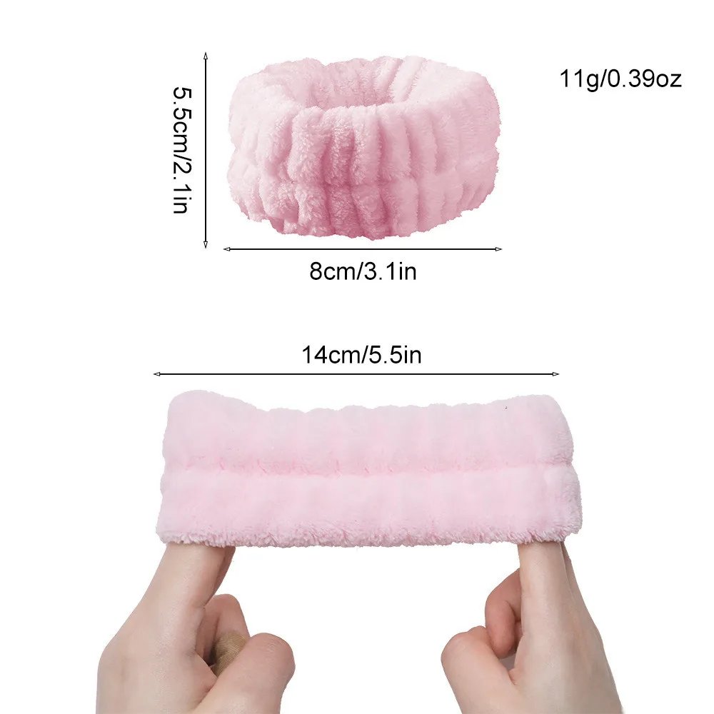 Wash Face Headbands For Women Coral Fleece Hair Bands Cuff Waterproof Bands Absorbent Wristbands Head Band Hair Accessories Set