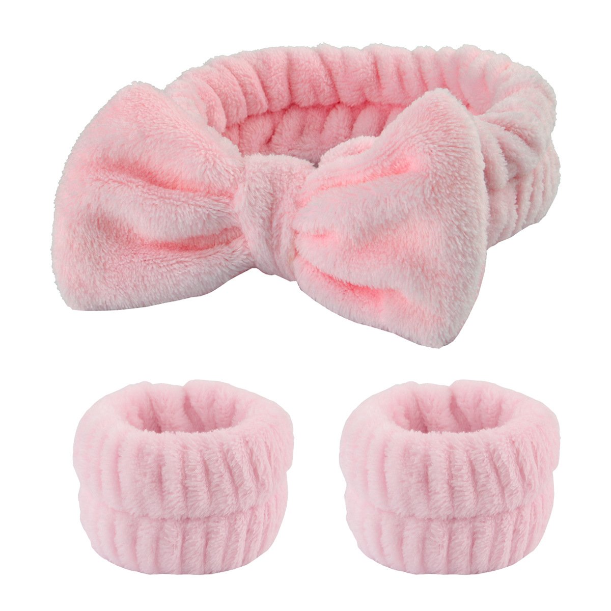 Wash Face Headbands For Women Coral Fleece Hair Bands Cuff Waterproof Bands Absorbent Wristbands Head Band Hair Accessories Set