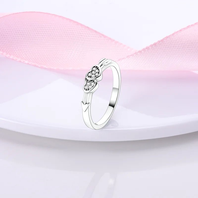 New Red Heart Ring 925 Sterling Silver Sparkling Ring for Women 925 Silver Design Original Zircon Rings Festival Jewelry Gift