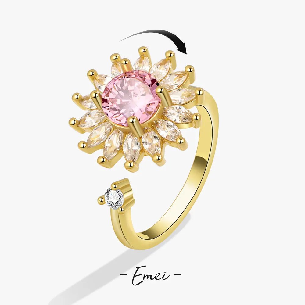 Rotating Ring 925 Sterling Silver CZ Simulated Diamond Stackable Ring Platinum Plated Eternity Bands for Women