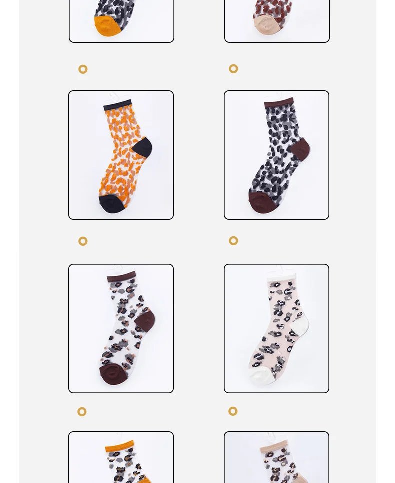 Sexy Lace Mesh Fishnet Socks Mixed Fiber Transparent Stretch Elasticity Ankle Net Yarn Thin leopard Women Cool Socks 1pair=2pcs