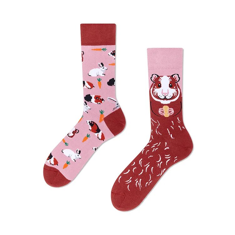 Cross border New INS Network Red Personality Cartoon Animal AB Fashion Socks Creative Fun Men's and Women's Cotton Socks