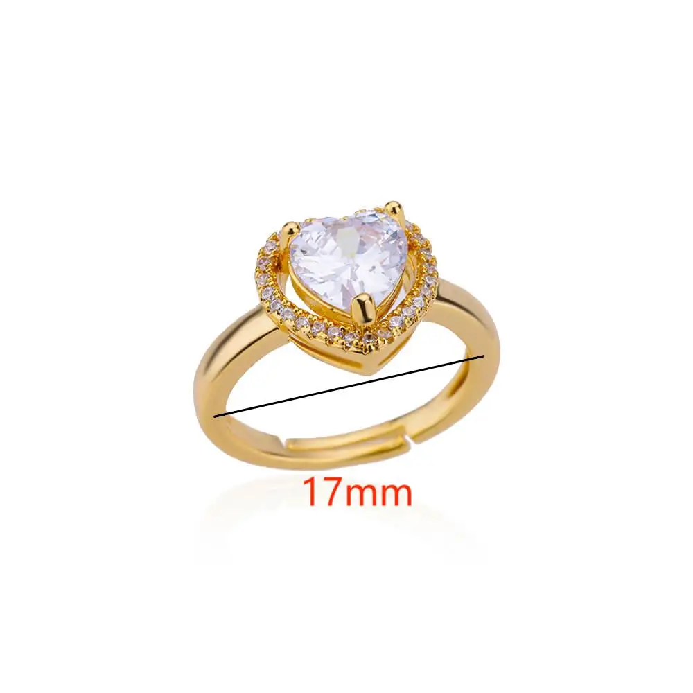 Stainless Steel Heart Rings For Women Zircon Gold Plated Heart Adjustable Ring Femme Wedding Party Accessories Jewelry Gift 2023 Stainless Steel Heart Rings For Women Zircon Gold Plated Heart Adjustable Ring Femme Wedding Party Accessories Jewelry Gift 2023
