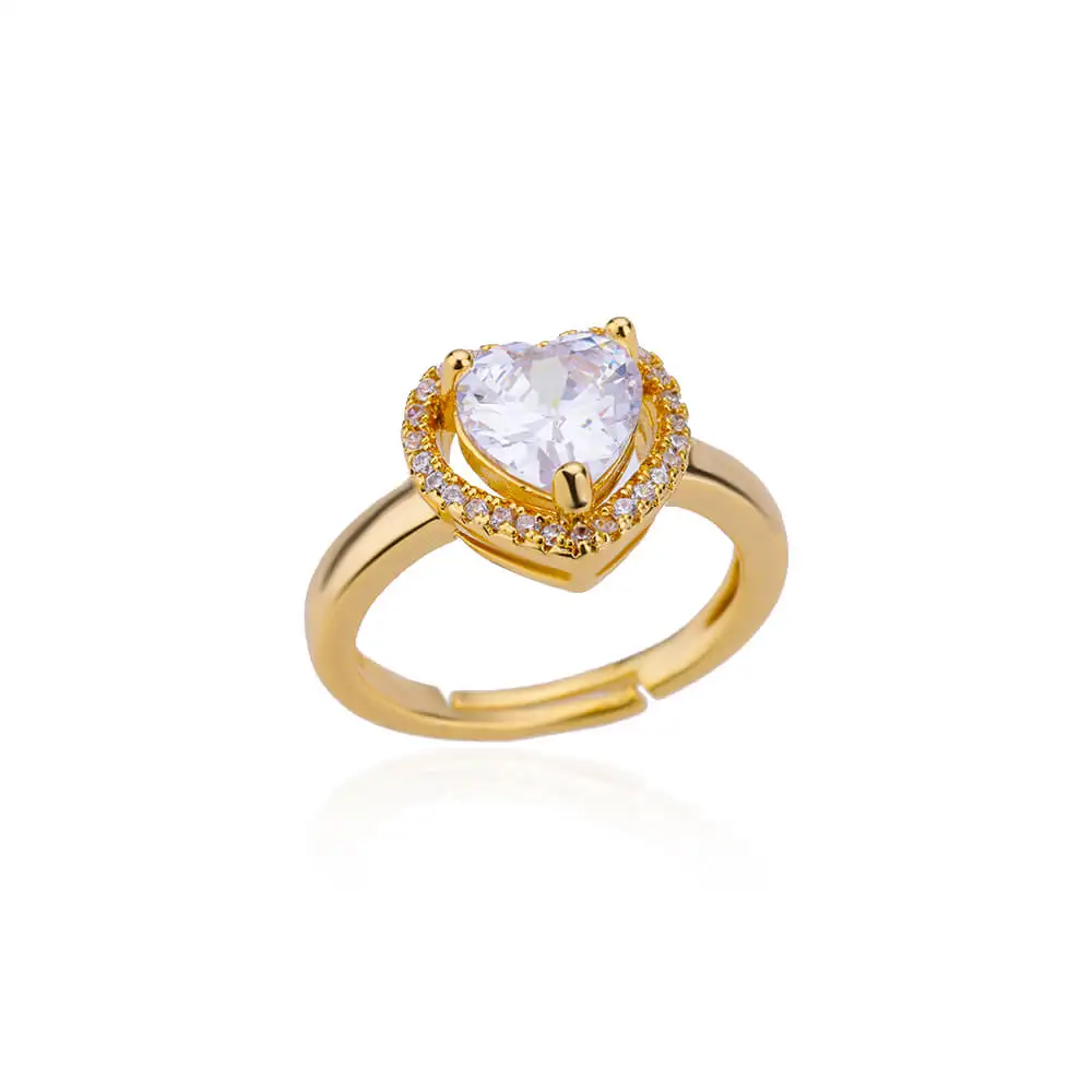 Stainless Steel Heart Rings For Women Zircon Gold Plated Heart Adjustable Ring Femme Wedding Party Accessories Jewelry Gift 2023 Stainless Steel Heart Rings For Women Zircon Gold Plated Heart Adjustable Ring Femme Wedding Party Accessories Jewelry Gift 2023