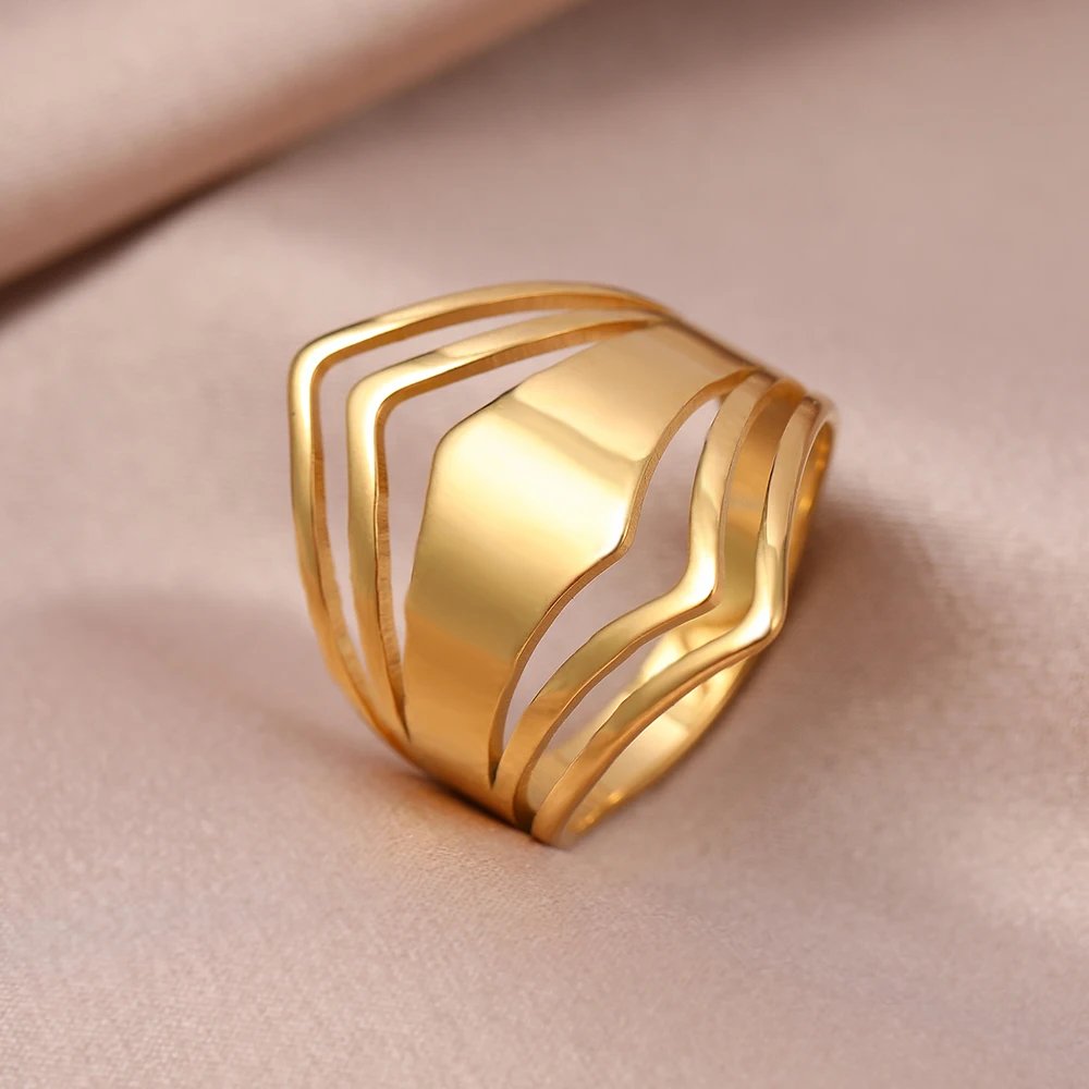 Stainless Steel Ring Geometric Rhombus Antique Rings Anillos Elegant Fashion Rings For Women Jewelry Wedding Engagement Gifts
