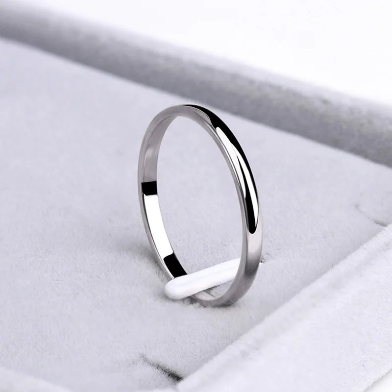Stainless Steel Rings Rose Gold Color Anti-allergy Smooth Simple Wedding Couples Rings Bijouterie