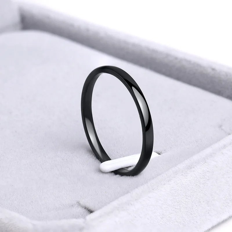 Stainless Steel Rings Rose Gold Color Anti-allergy Smooth Simple Wedding Couples Rings Bijouterie