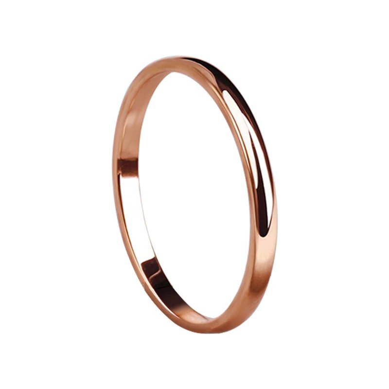 Stainless Steel Rings Rose Gold Color Anti-allergy Smooth Simple Wedding Couples Rings Bijouterie