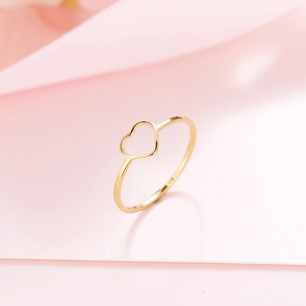Stainless Steel Luckyoverflow Best Friend New Fashion Gold Color Heart Shaped Wedding Rings for Woman Jewelry Gift R349 Stainless Steel Luckyoverflow Best Friend New Fashion Gold Color Heart Shaped Wedding Rings for Woman Jewelry Gift R349