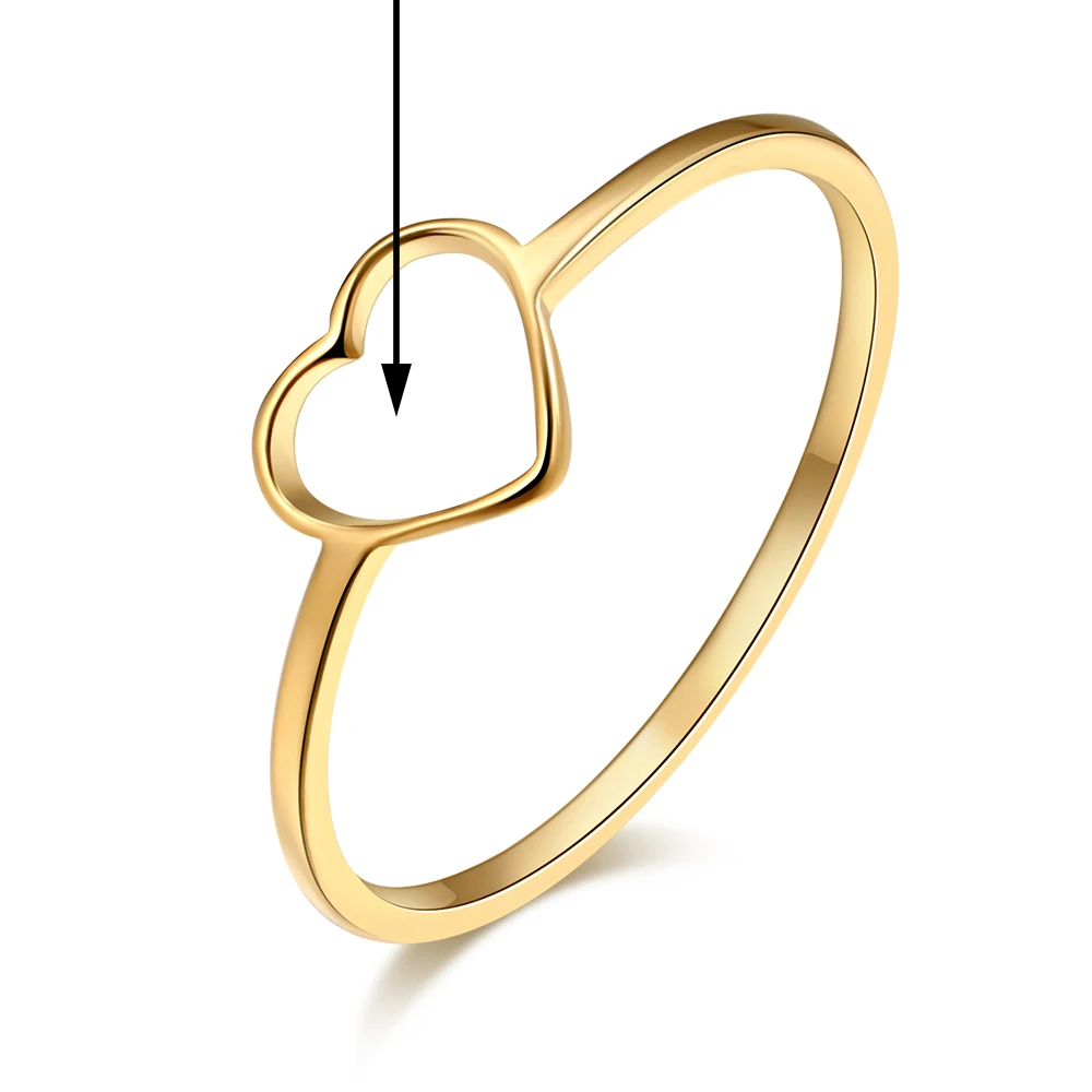 Stainless Steel Luckyoverflow Best Friend New Fashion Gold Color Heart Shaped Wedding Rings for Woman Jewelry Gift R349 Stainless Steel Luckyoverflow Best Friend New Fashion Gold Color Heart Shaped Wedding Rings for Woman Jewelry Gift R349