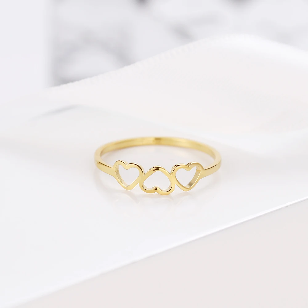 316L Stainless Steel Ring Love Fashion Three Hearts Wedding Rings For Women Accessories Anillos Mujer Bague Femme Jewelry Gifts 316L Stainless Steel Ring Love Fashion Three Hearts Wedding Rings For Women Accessories Anillos Mujer Bague Femme Jewelry Gifts
