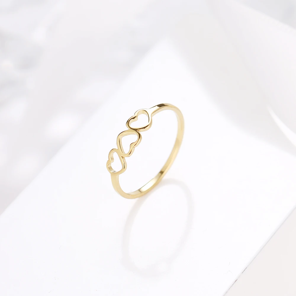 316L Stainless Steel Ring Love Fashion Three Hearts Wedding Rings For Women Accessories Anillos Mujer Bague Femme Jewelry Gifts 316L Stainless Steel Ring Love Fashion Three Hearts Wedding Rings For Women Accessories Anillos Mujer Bague Femme Jewelry Gifts