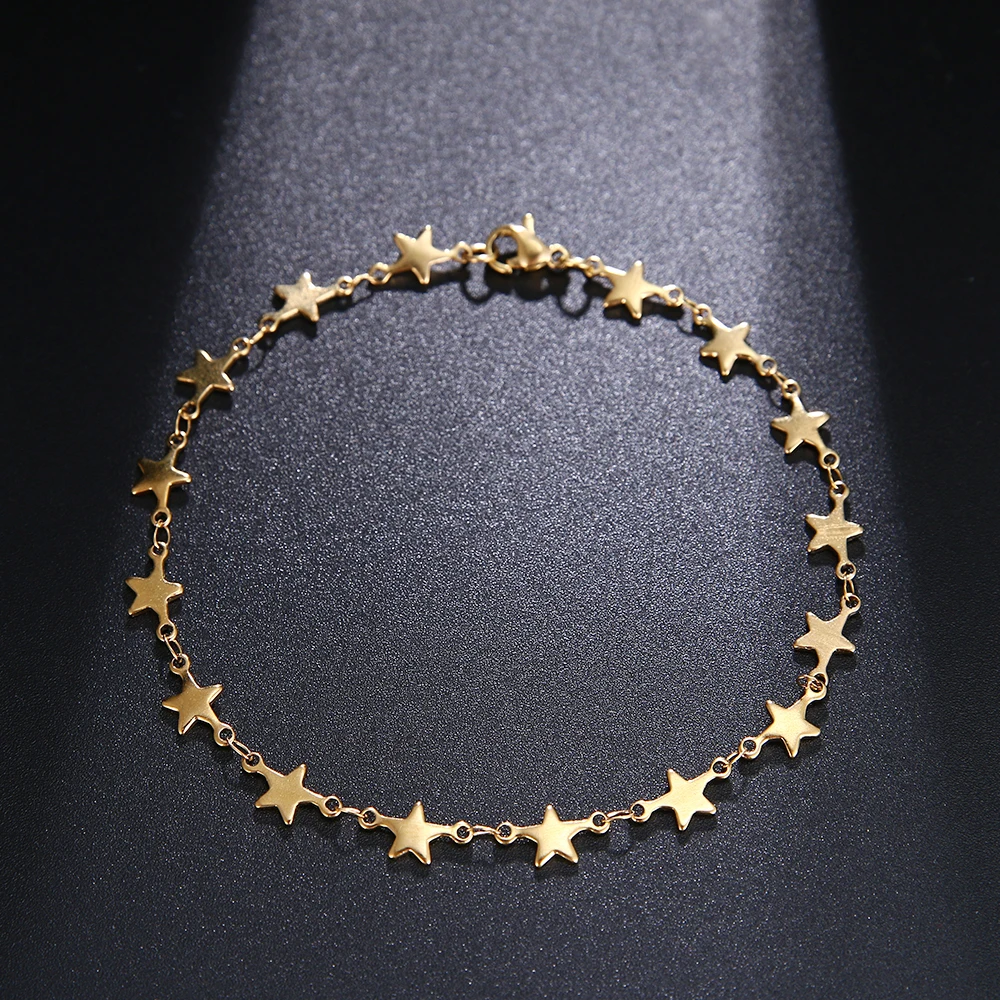 Stainless Steel Chain Bracelets For Man Women Gold Silver Color For Pendant Pentagram Donot Fade Jewelry N1846 Stainless Steel Chain Bracelets For Man Women Gold Silver Color For Pendant Pentagram Donot Fade Jewelry N1846