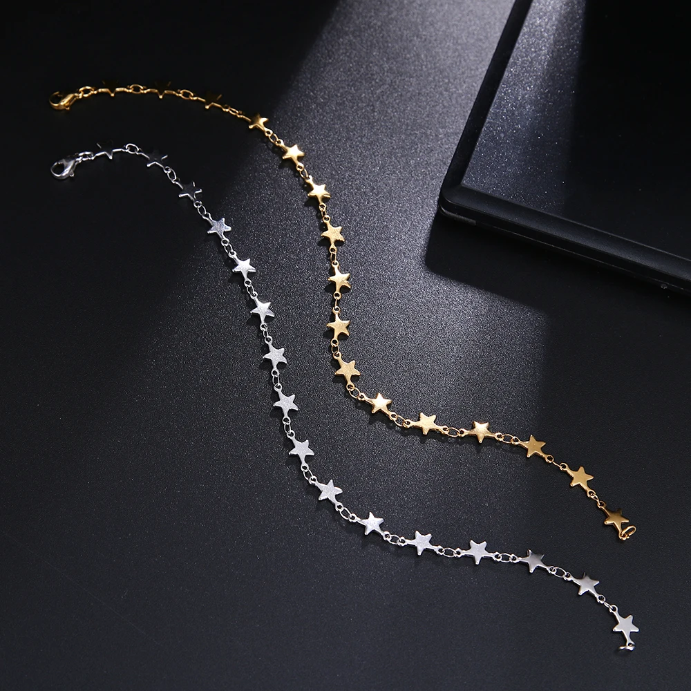Stainless Steel Chain Bracelets For Man Women Gold Silver Color For Pendant Pentagram Donot Fade Jewelry N1846 Stainless Steel Chain Bracelets For Man Women Gold Silver Color For Pendant Pentagram Donot Fade Jewelry N1846