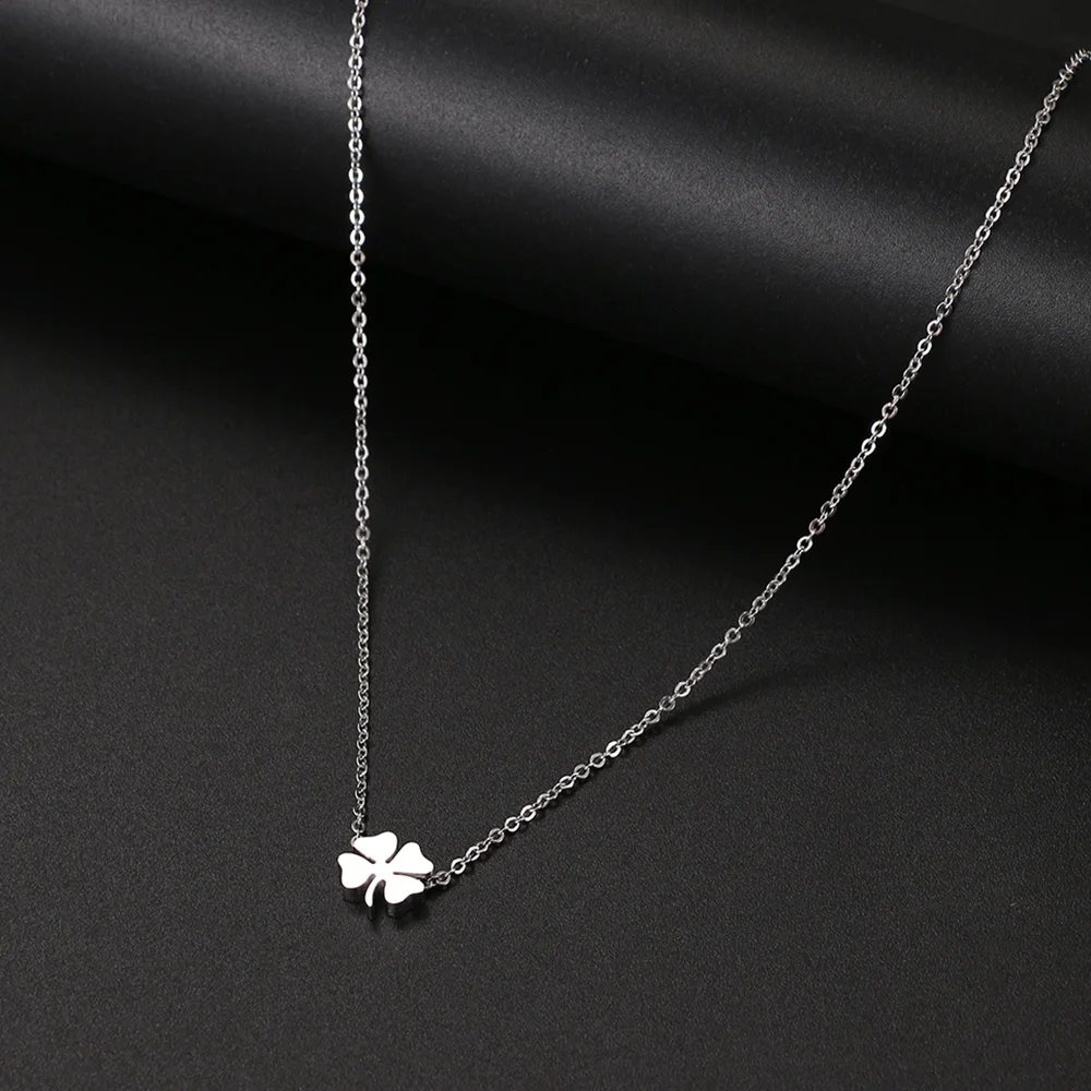 Stainless Steel Necklaces Minimalist Four-leaf Clover Geometric Style Fashion Chain Necklace for Women Collar Pendant Jewelry Stainless Steel Necklaces Minimalist Four-leaf Clover Geometric Style Fashion Chain Necklace for Women Collar Pendant Jewelry