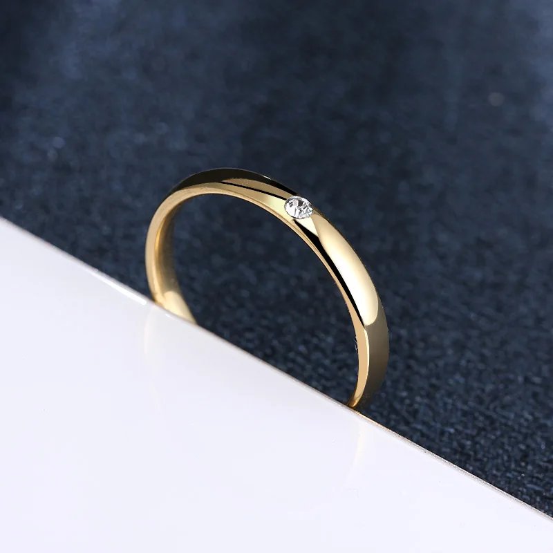 Stainless Steel Rings For Women Men Simple One Zircon Engagement Fashion Jewelry Rings For Male Party Wedding Stainless Steel Rings For Women Men Simple One Zircon Engagement Fashion Jewelry Rings For Male Party Wedding