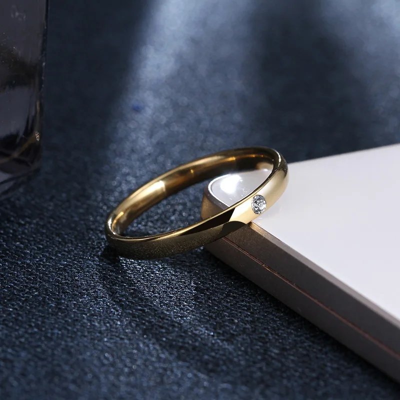 Stainless Steel Rings For Women Men Simple One Zircon Engagement Fashion Jewelry Rings For Male Party Wedding Stainless Steel Rings For Women Men Simple One Zircon Engagement Fashion Jewelry Rings For Male Party Wedding