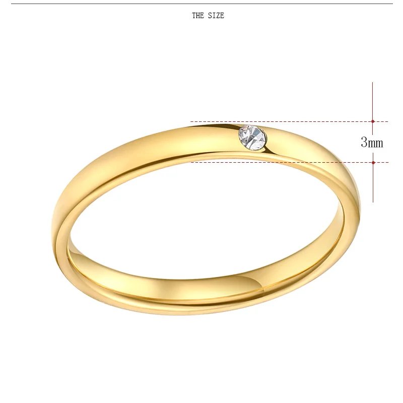 Stainless Steel Rings For Women Men Simple One Zircon Engagement Fashion Jewelry Rings For Male Party Wedding Stainless Steel Rings For Women Men Simple One Zircon Engagement Fashion Jewelry Rings For Male Party Wedding