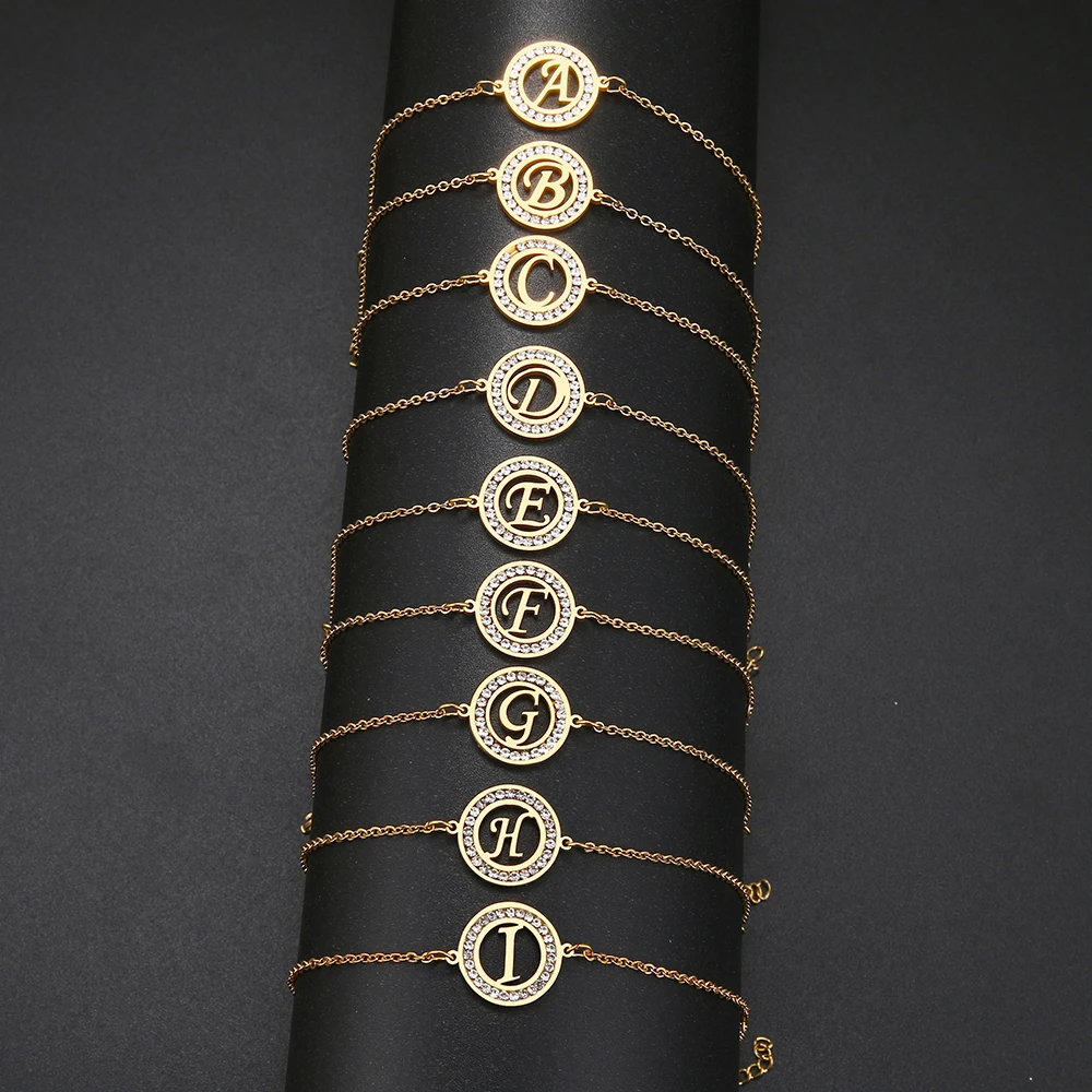 316L Stainless Steel Bracelet With Letter A-Z Fashion Initial Alphabet Charms Bracelets For Women Fashion Girls Gifts 316L Stainless Steel Bracelet With Letter A-Z Fashion Initial Alphabet Charms Bracelets For Women Fashion Girls Gifts