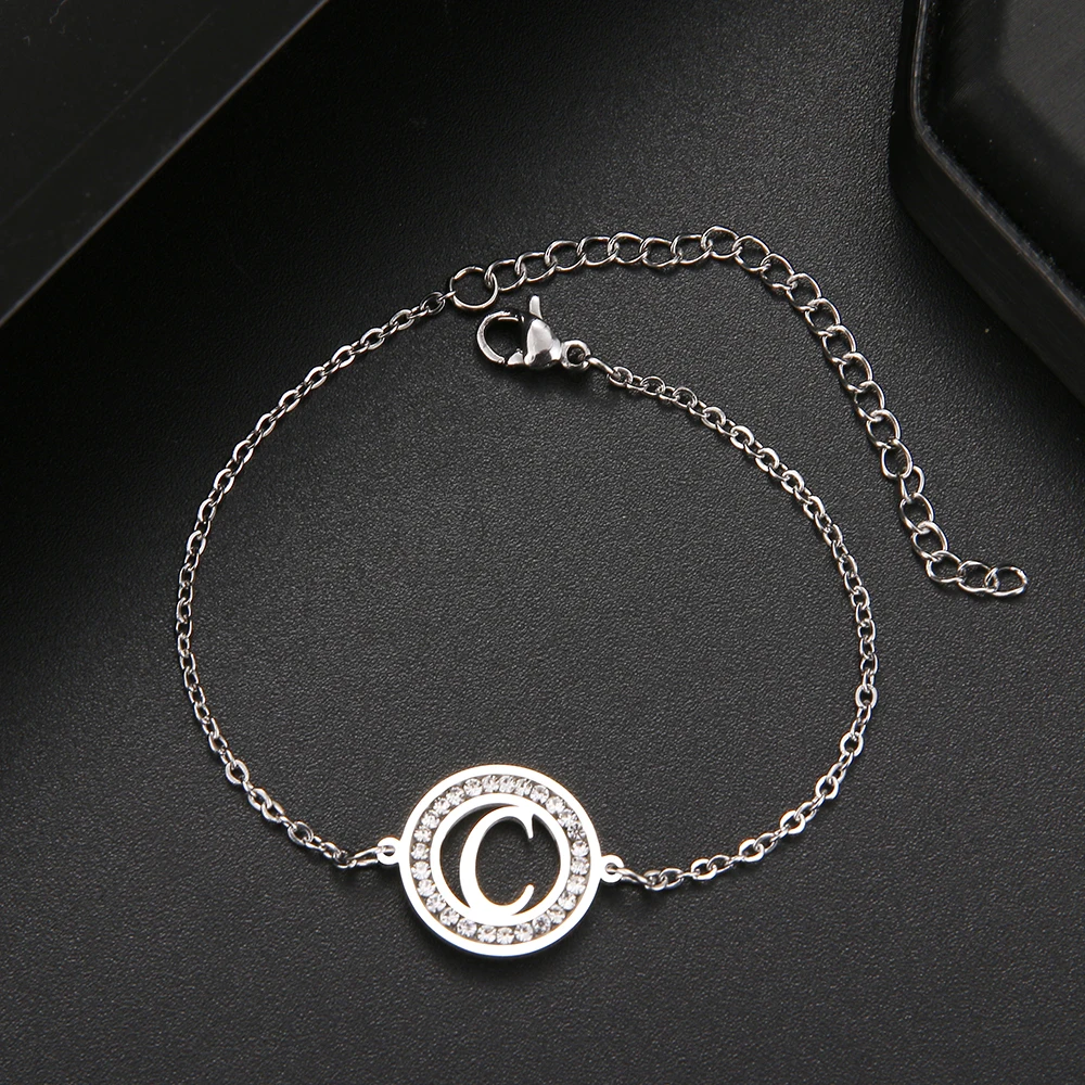 316L Stainless Steel Bracelet With Letter A-Z Fashion Initial Alphabet Charms Bracelets For Women Fashion Girls Gifts 316L Stainless Steel Bracelet With Letter A-Z Fashion Initial Alphabet Charms Bracelets For Women Fashion Girls Gifts