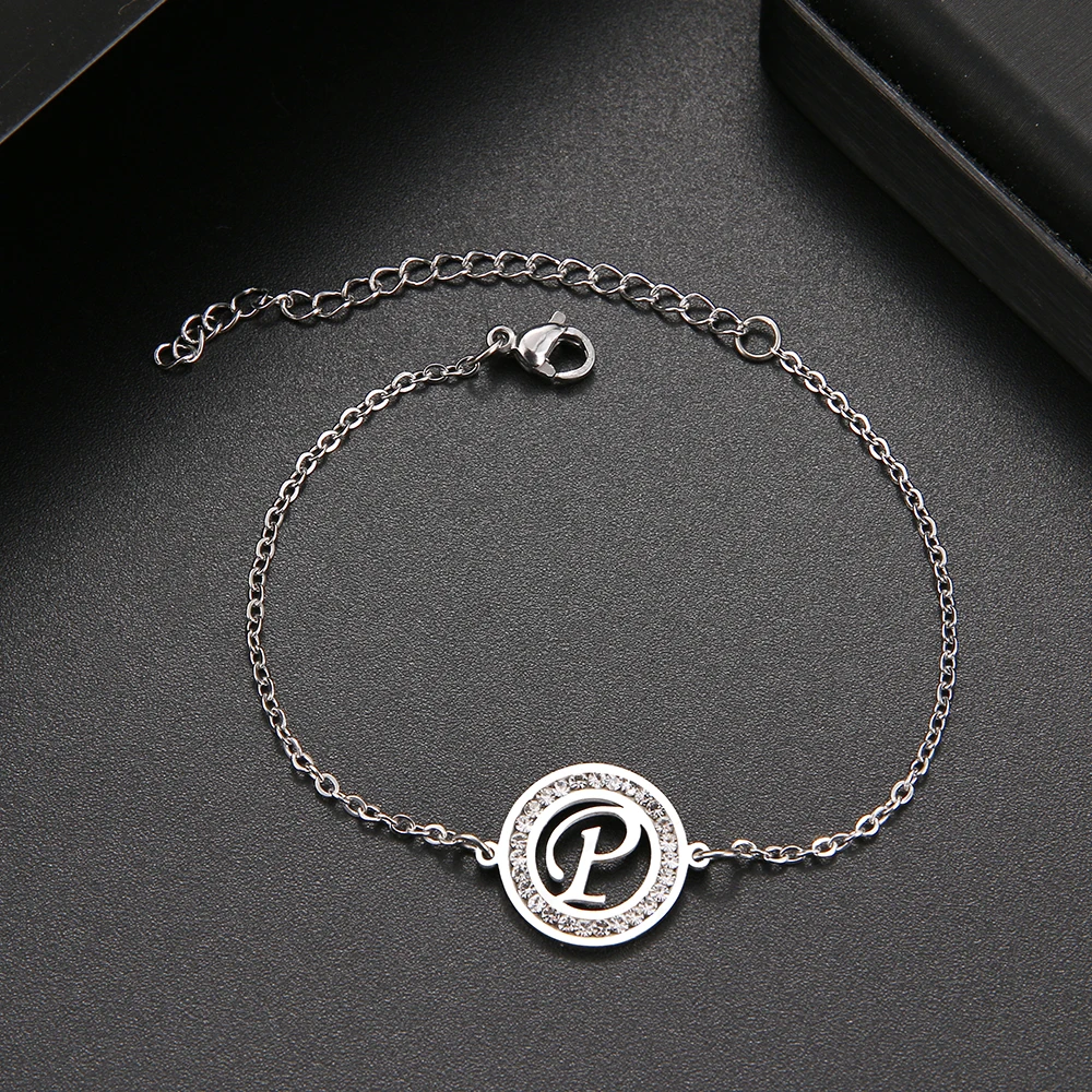 316L Stainless Steel Bracelet With Letter A-Z Fashion Initial Alphabet Charms Bracelets For Women Fashion Girls Gifts 316L Stainless Steel Bracelet With Letter A-Z Fashion Initial Alphabet Charms Bracelets For Women Fashion Girls Gifts