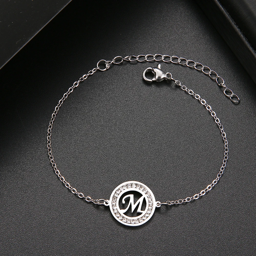 316L Stainless Steel Bracelet With Letter A-Z Fashion Initial Alphabet Charms Bracelets For Women Fashion Girls Gifts 316L Stainless Steel Bracelet With Letter A-Z Fashion Initial Alphabet Charms Bracelets For Women Fashion Girls Gifts