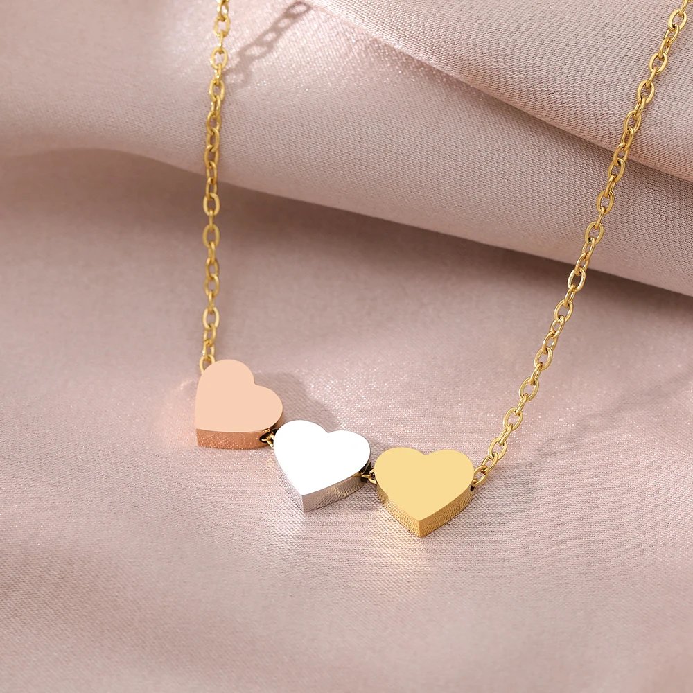 Stainless Steel Necklaces New Trend Sweetheart Gold Color Silver Color Metal Charms Pendants Chains Fashion Necklace For Women Stainless Steel Necklaces New Trend Sweetheart Gold Color Silver Color Metal Charms Pendants Chains Fashion Necklace For Women