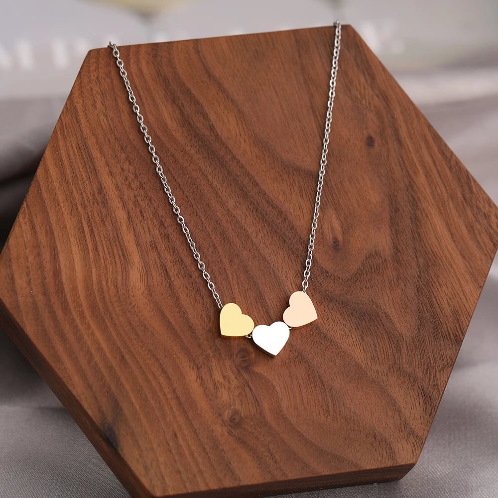 Stainless Steel Necklaces New Trend Sweetheart Gold Color Silver Color Metal Charms Pendants Chains Fashion Necklace For Women Stainless Steel Necklaces New Trend Sweetheart Gold Color Silver Color Metal Charms Pendants Chains Fashion Necklace For Women