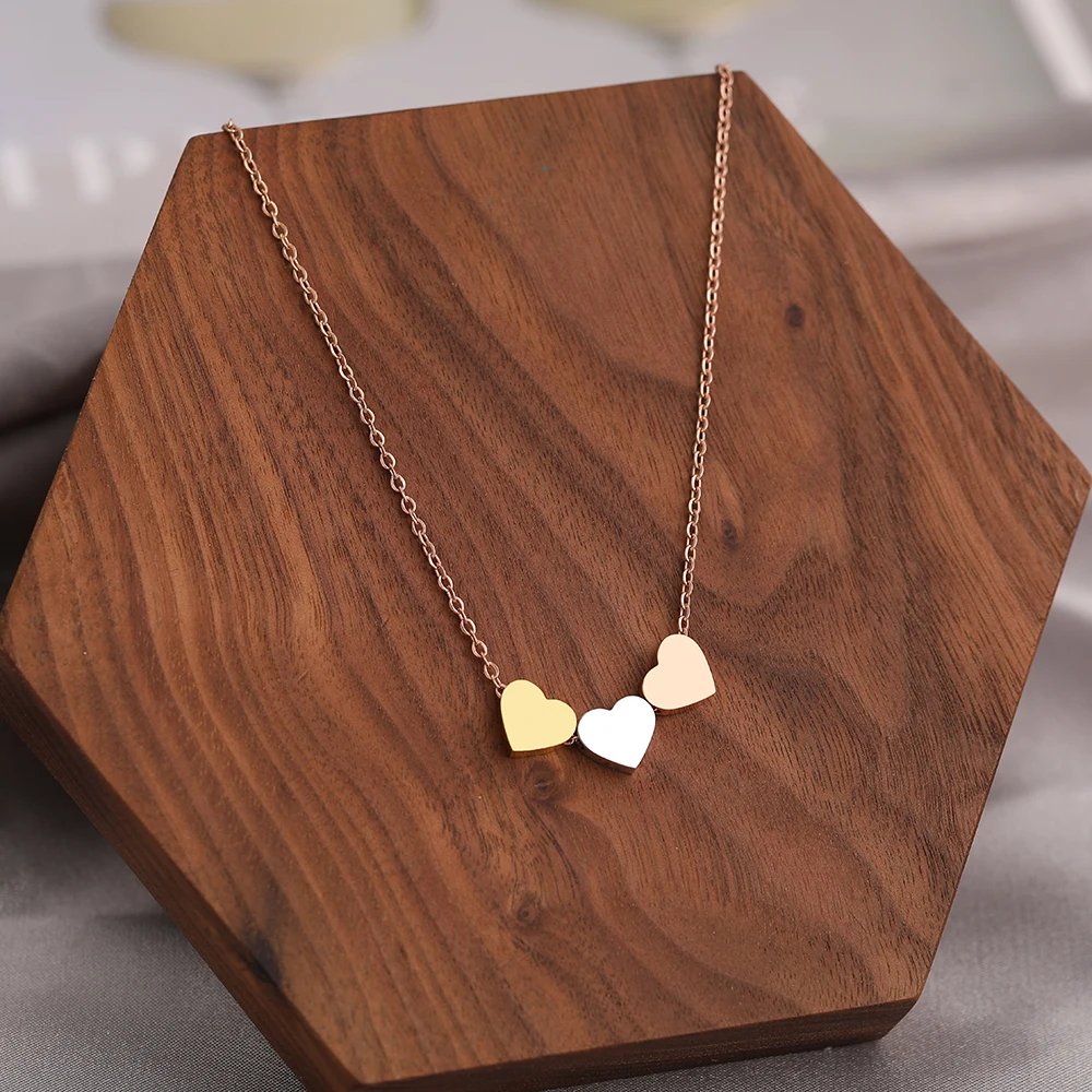 Stainless Steel Necklaces New Trend Sweetheart Gold Color Silver Color Metal Charms Pendants Chains Fashion Necklace For Women Stainless Steel Necklaces New Trend Sweetheart Gold Color Silver Color Metal Charms Pendants Chains Fashion Necklace For Women