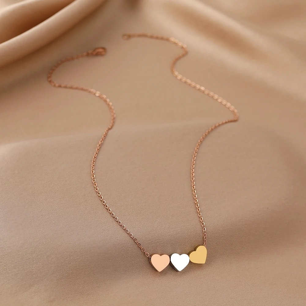 Stainless Steel Necklaces New Trend Sweetheart Gold Color Silver Color Metal Charms Pendants Chains Fashion Necklace For Women Stainless Steel Necklaces New Trend Sweetheart Gold Color Silver Color Metal Charms Pendants Chains Fashion Necklace For Women