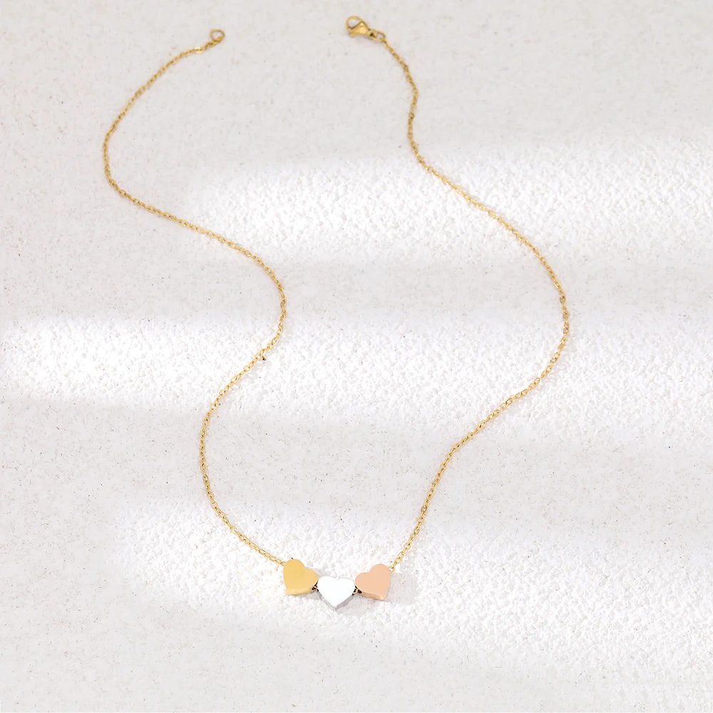 Stainless Steel Necklaces New Trend Sweetheart Gold Color Silver Color Metal Charms Pendants Chains Fashion Necklace For Women Stainless Steel Necklaces New Trend Sweetheart Gold Color Silver Color Metal Charms Pendants Chains Fashion Necklace For Women