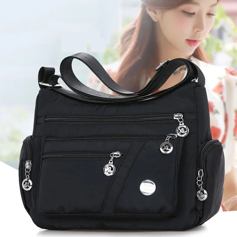 Oxford Waterproof Shoulder Bag Women Casual Crossbody Bag Multifunction Shopping Handbag Large Capacity Messenger Bag