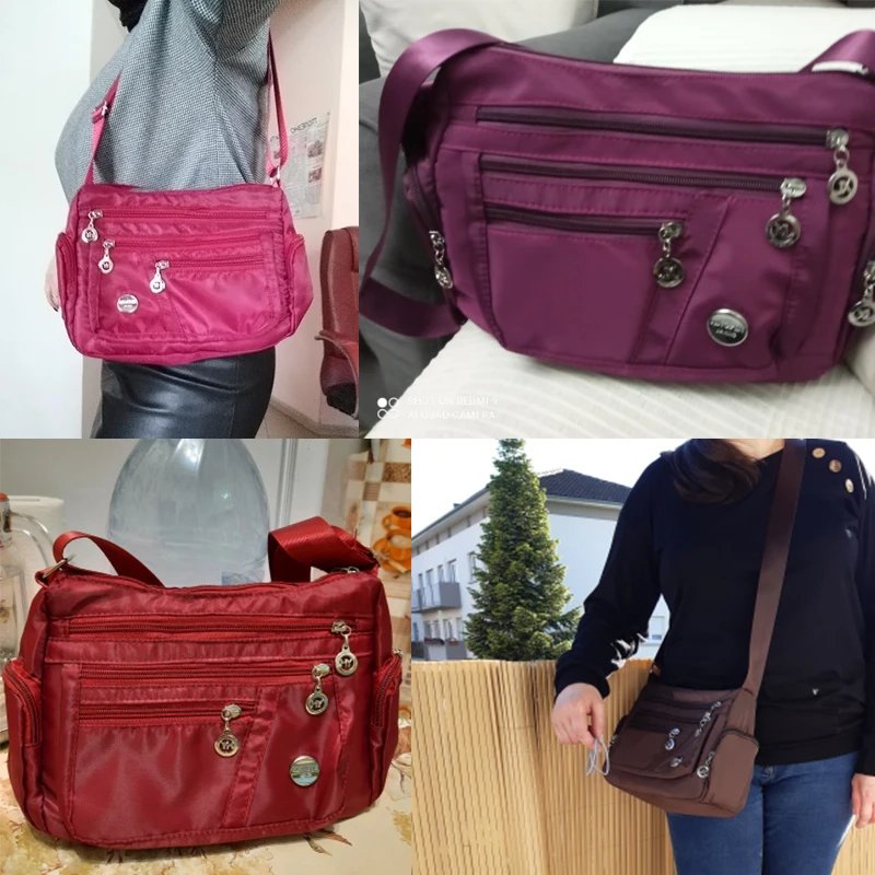 Oxford Waterproof Shoulder Bag Women Casual Crossbody Bag Multifunction Shopping Handbag Large Capacity Messenger Bag