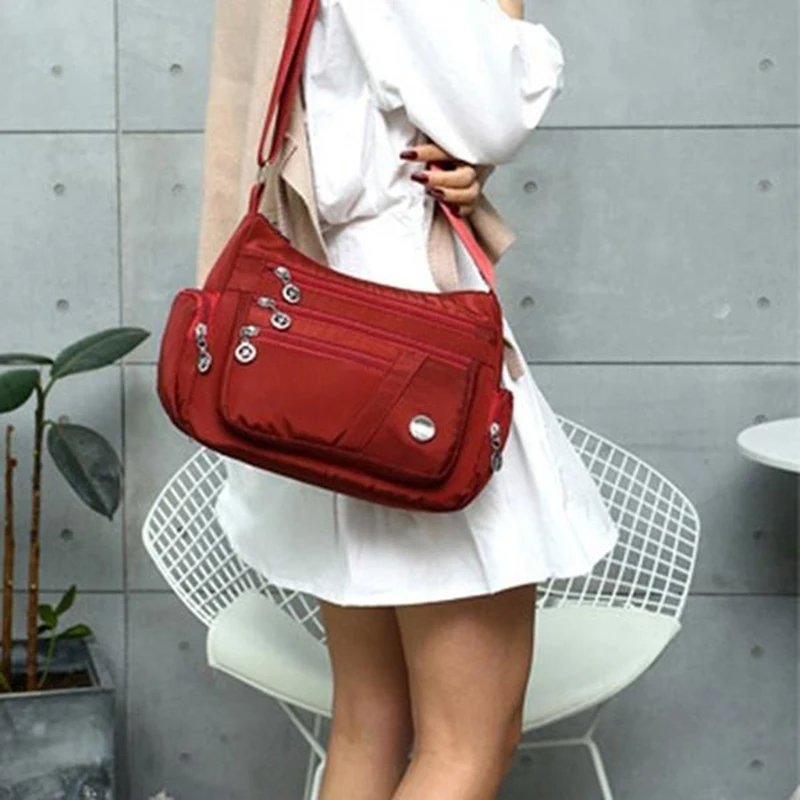Oxford Waterproof Shoulder Bag Women Casual Crossbody Bag Multifunction Shopping Handbag Large Capacity Messenger Bag