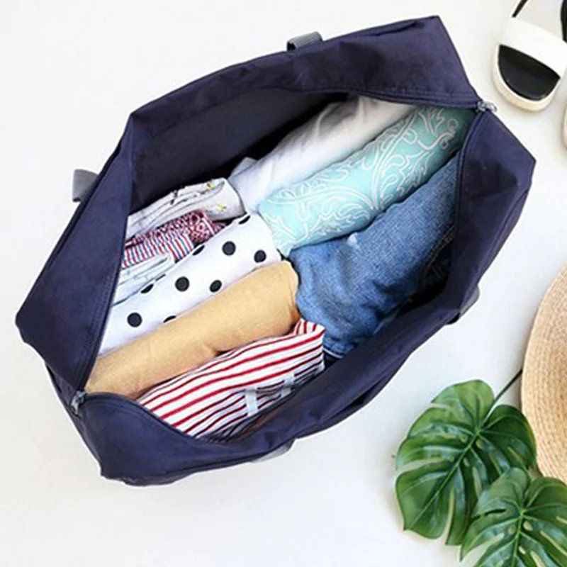 Travel Bags Women's Stock Bags New Nylon Foldable Portable Handbags WaterProof Luggage Storage Bags Tote Organizer for Clothing