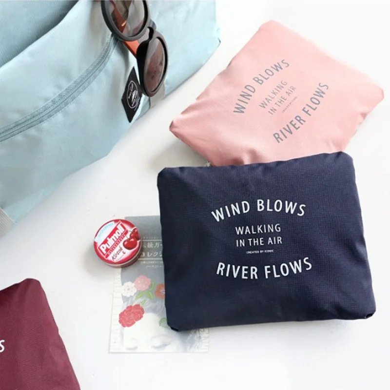 Travel Bags Women's Stock Bags New Nylon Foldable Portable Handbags WaterProof Luggage Storage Bags Tote Organizer for Clothing